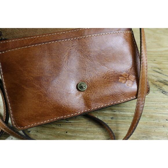 Patricia Nash Handbag Crossbody Tooled Rose Brown Italian Leather Lanza No Clasp - Picture 14 of 14